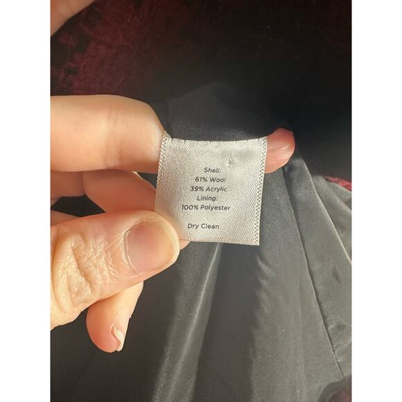 Talbots Blazer Jacket 14 Red Plaid Wool Button Academia Capsule Tweed Pockets - Picture 4 of 9